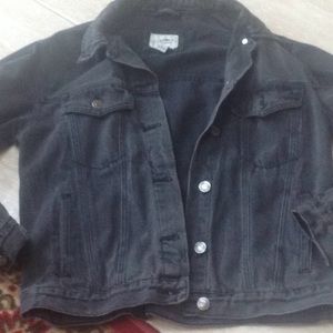 Distressed black Jean jacket